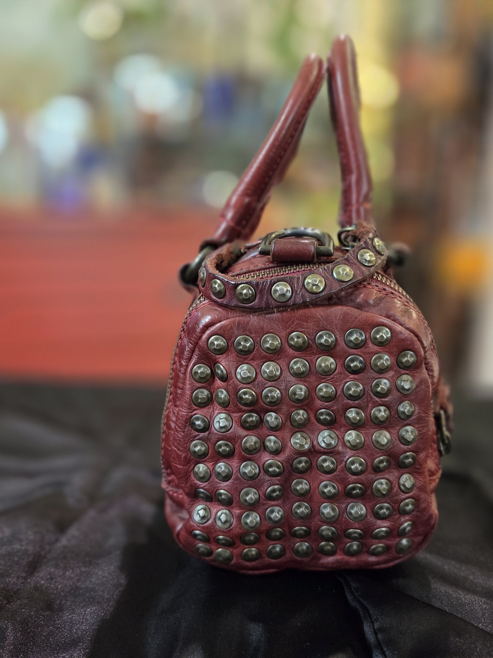 FRYE Red Leather Mini Satchel - Women's Bag - Picture 3 of 12